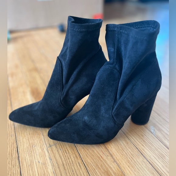 A New Day Black Suede Sock Booties - Picture 2 of 4